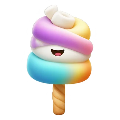 Twisty multicoloured marshmallow sticker