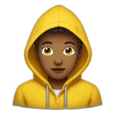 A young boy wearing yellow hoody sticker