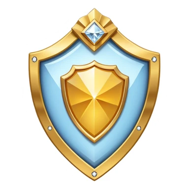 VIP badge shaped like a shield with a big diamond in the center sticker