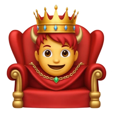 Creer une emoji qui est heureuse est diabolique avec curonne et trône  sticker