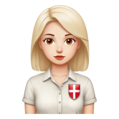 woman with polish flag sticker