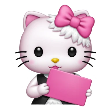 hello kitty holding a sign that says I ❤️ TRÉ  sticker