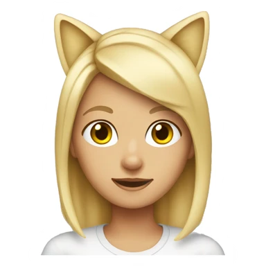 Blonde girl wearing cat’s ears  sticker