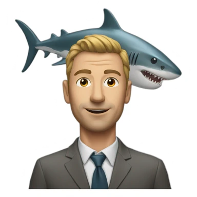 Portrait of a men with head of shark sticker