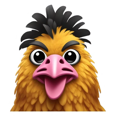 Chicken wearing a mask sticker