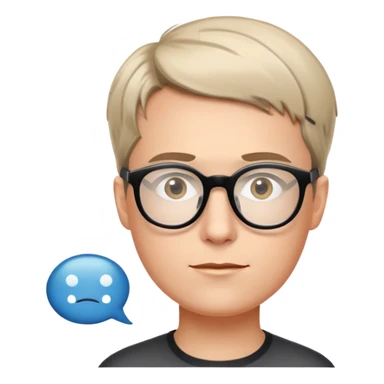 Hartmut Rosa with a speech bubble, glasses, short hair sticker