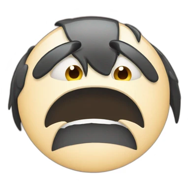 a sad emoji who is also shy and grumbly sticker