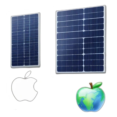 apple logo with solar panels sticker