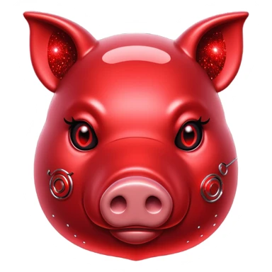 red glitter cyberpunk pig sticker