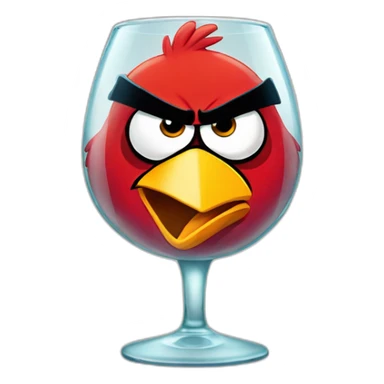 angry bird with glass  sticker