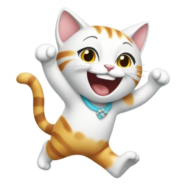 happy girl cat dancing sticker