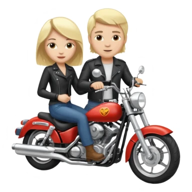 White couple blonde hair on motorcycle sticker