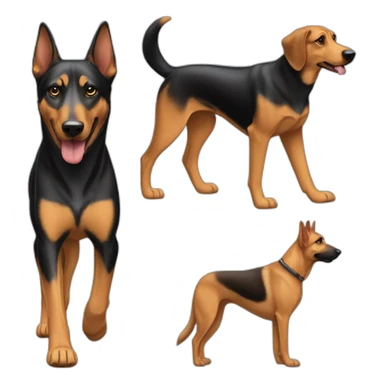 coonhound and German shepherd mix dog walking sticker