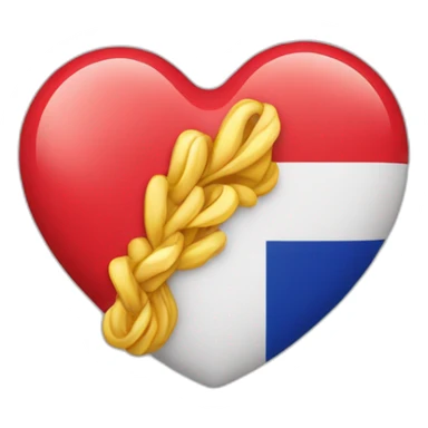 coeur rouge avec le drapeau de l'Allemagne et de la France sticker