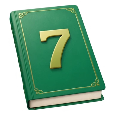Green book with a number "7" in the cover sticker