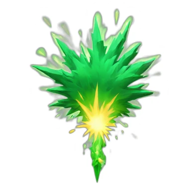 green spark exploding sticker