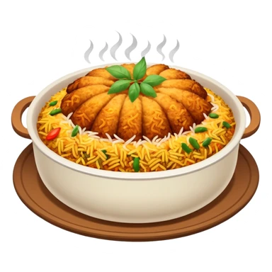 Emoji with biryani in a plate sticker