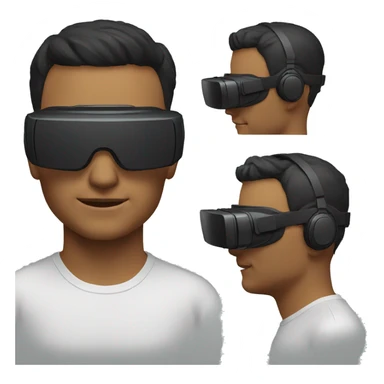 man wearing vr headset sticker
