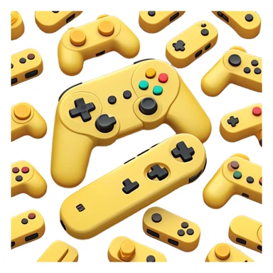 Clash of Clans aesthetic: Cinematic Playful Joy-Con Controllers Portrait Emoji, rendered in a 3D vector-style similar to standard emojis with minimal shading and bold, simplified shapes. A compact, distinct form with signature details, softly glowing with a nostalgic gaming charm. Simplified yet unmistakably iconic, highly detailed and consistent, glowing with a soft radiance and high shine. Stylized with a touch of retro gaming magic and a soft glowing outline, capturing the essence of a beloved gaming relic with a friendly, playful manner! sticker