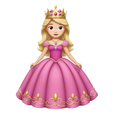 Princesa aurora Disney com vestido grande roda com uma tiara pequena e corpo inteiro, sticker