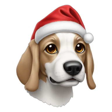 pocket pointer dog with santa claus cloth sticker