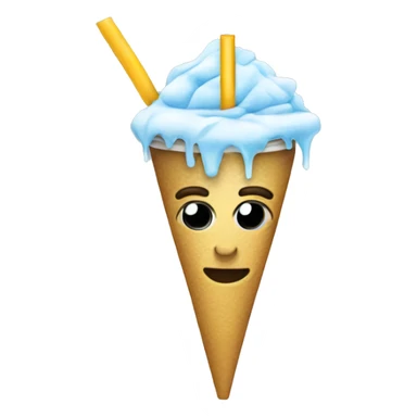 A Ice Late with a straw sticker