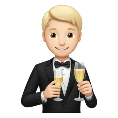 man with Champagne sticker
