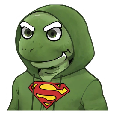 Skeleton in Superman hoodie sticker