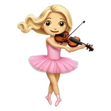 blonde ballet girl pink tutu long hair playing violin sticker