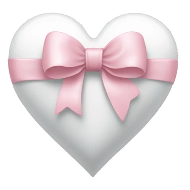white heart and light pink bow sticker
