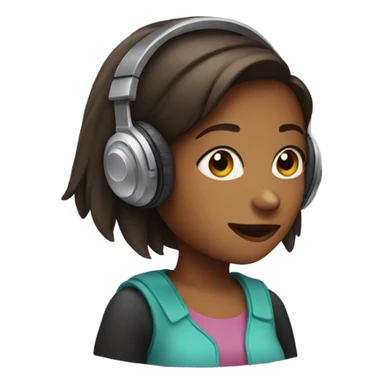 girl with headphones  sticker
