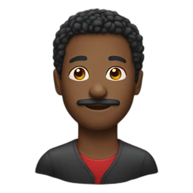 Black man with red mustache sticker