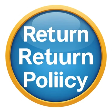 words "return policy" sticker