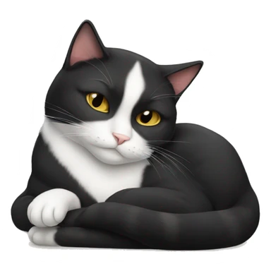 tuxedo cat asleep sticker