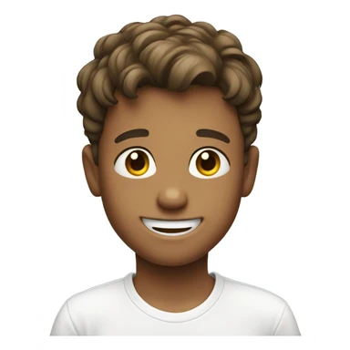 smiling boy in white shirt sticker