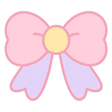 fluffy bow, soft and plush, cute and rounded, pastel colors sticker