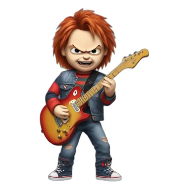 Chucky play guitar sticker