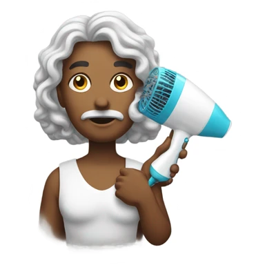 God using a hair dryer  sticker