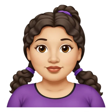  plus size light skin latino women with wavy dark hair in pony tail flat wide nose  sticker