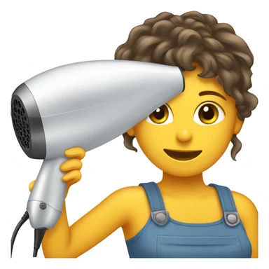 girl dries wet sail with hair dryer sticker