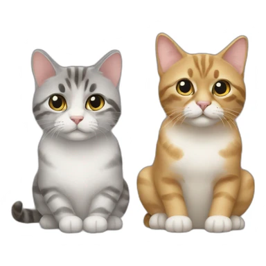 Câlin entre deux chats sticker