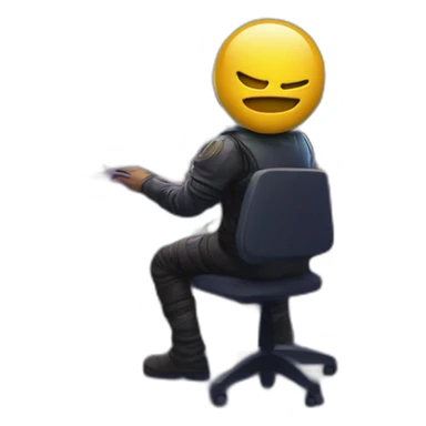 a male is doing coding at his cyberpunk room, there is a code at his monitor sticker