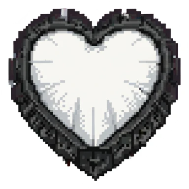 white goth heart, minimal, edgy, dark accents, no background sticker