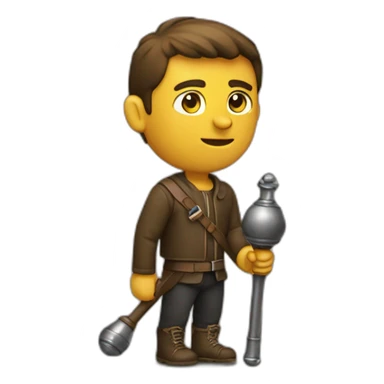 men with a macebell sticker