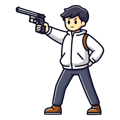 gangster with a gun sticker