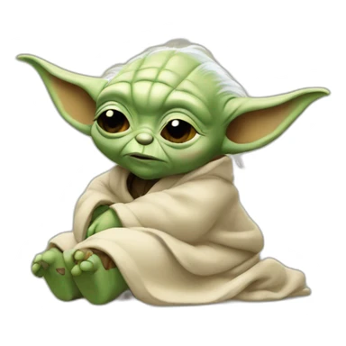 Bebe yoda qui dort sticker