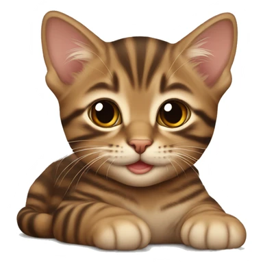 Brown tabby kitten laying sticker