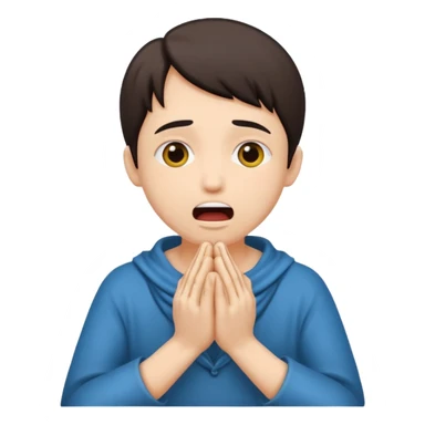 begging and pleading with clasped hands and open mouth sticker