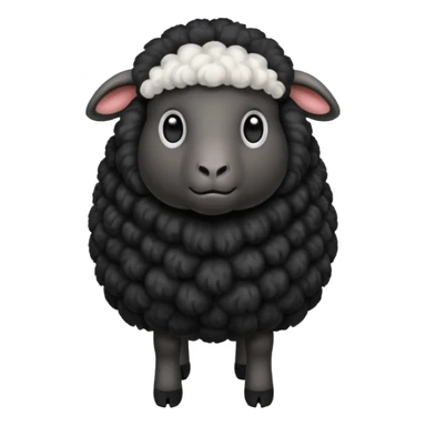 black sheep emoji with black wool sticker