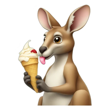 Kangaroo eating ice cream sticker